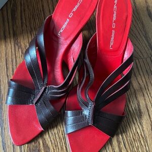 Cute Italian kitten heel Brown Women's Shoes